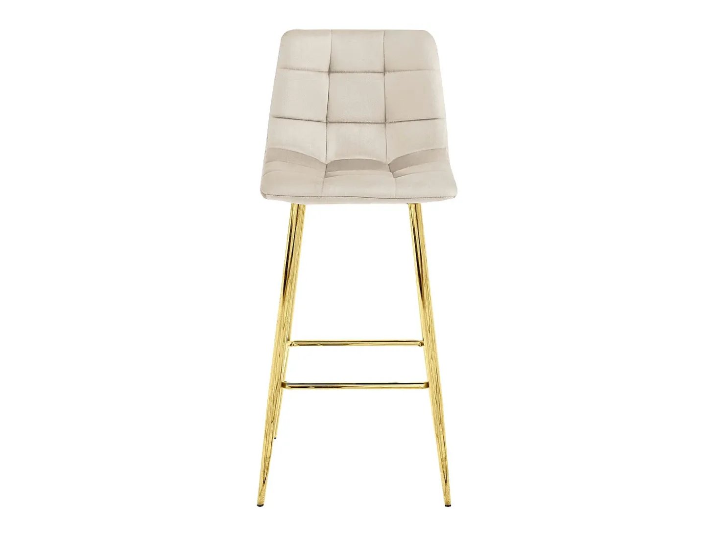 Taburete Valora TEOTO de terciopelo beige con patas doradas para cocina (x2)