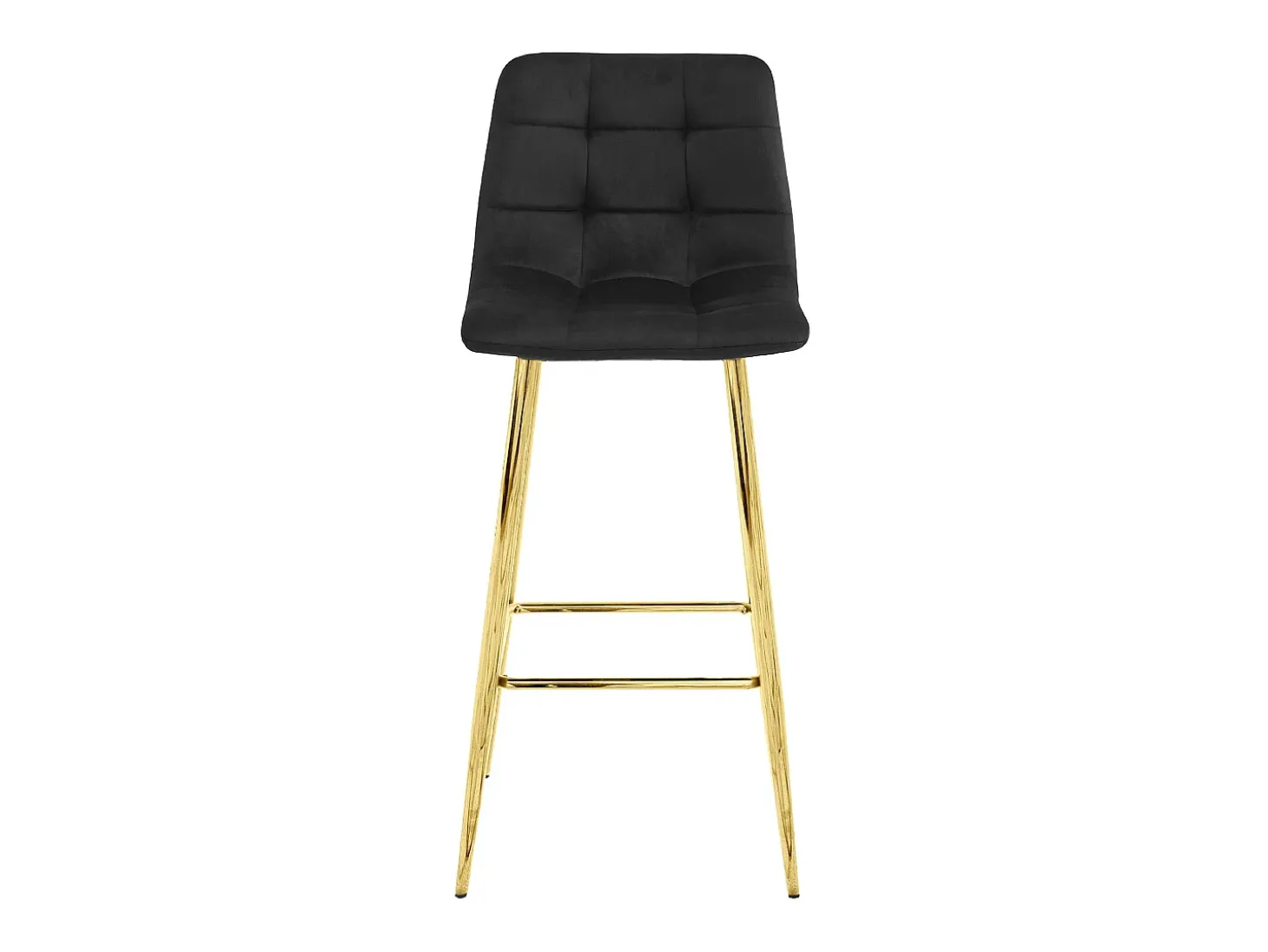 Taburete Valora TEOTO, terciopelo negro, patas doradas, diseño moderno (x4)