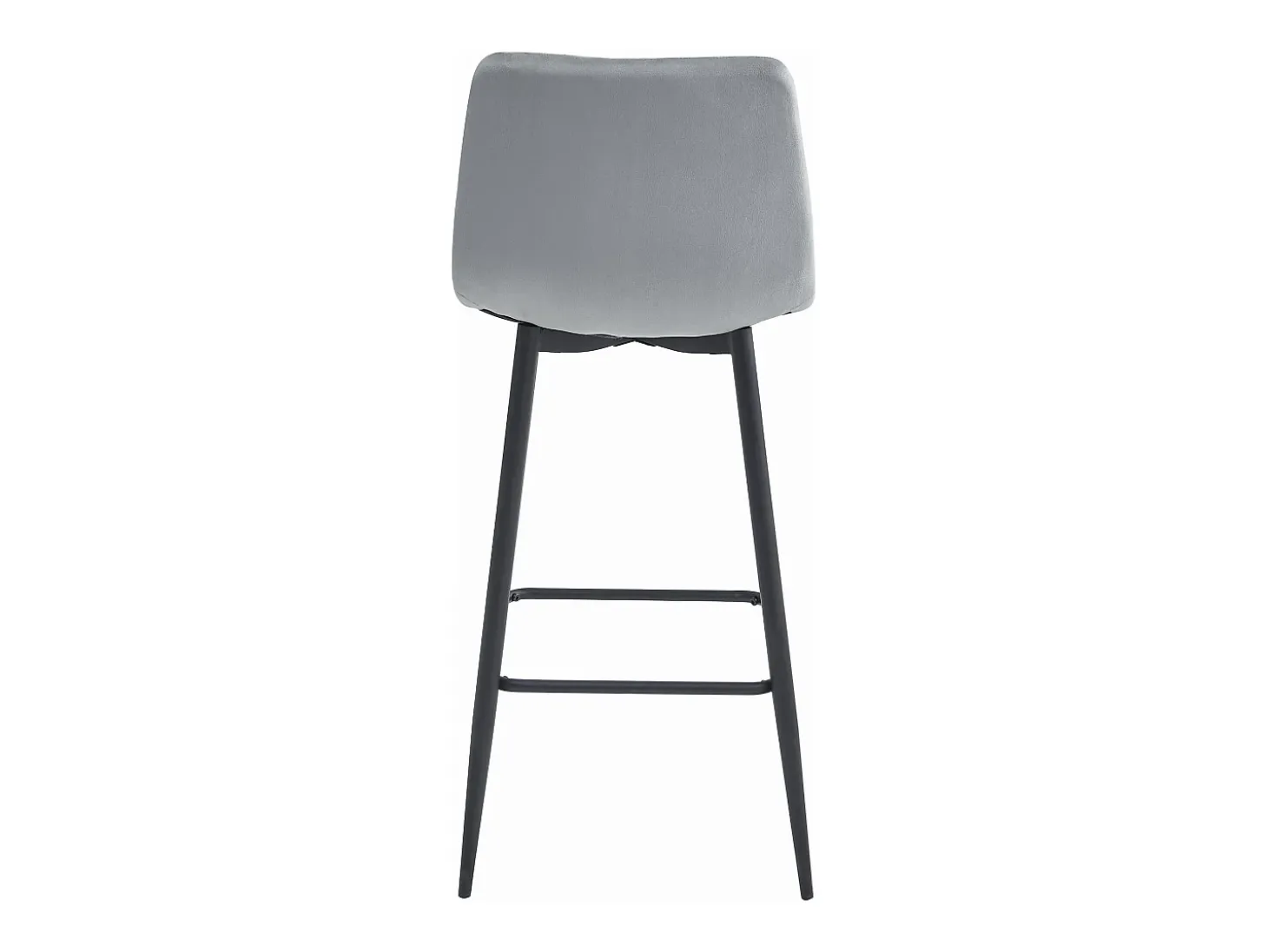 Taburete Valora TEOTO, terciopelo gris plateado, patas negras, para cocina (x2)