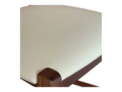 Taburete Venice en madera de nogal oscuro h 73 con asiento acolchado beige/crema
