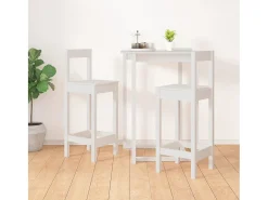 Taburetes altos 2 uds madera maciza pino blanco 40x41,5x112 cm
