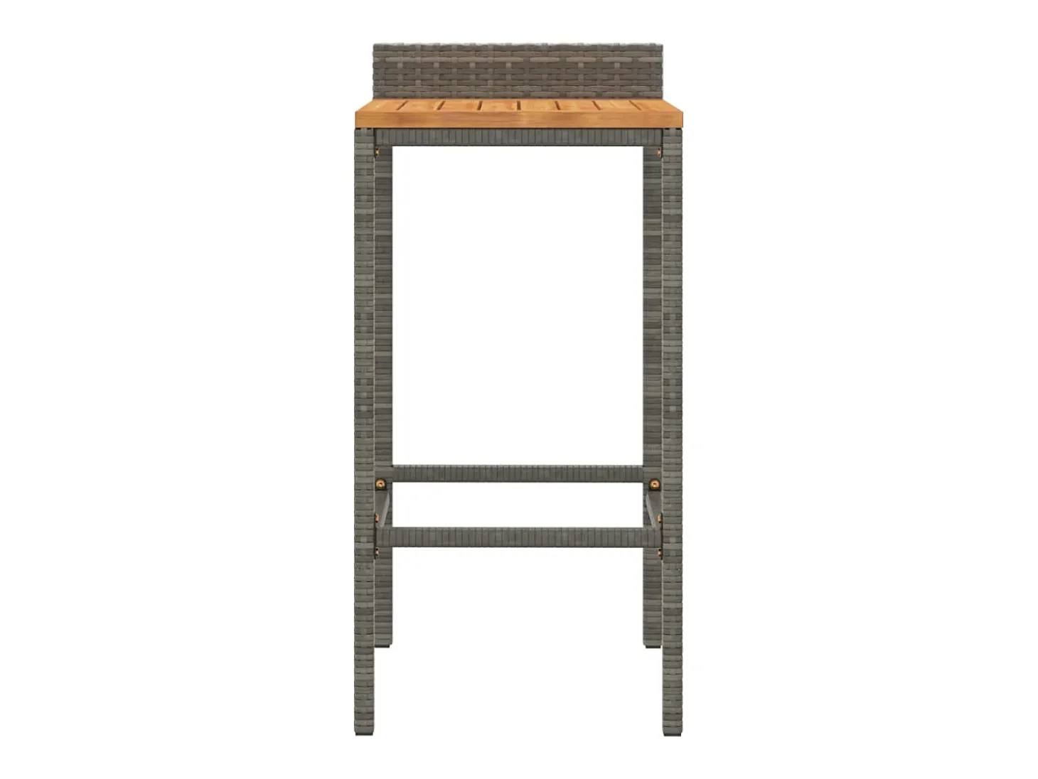 Taburetes altos 2 uds madera de acacia y ratán sintético gris