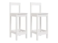Taburetes altos 2 unidades madera maciza pino blanco 40x41,5x112 cm