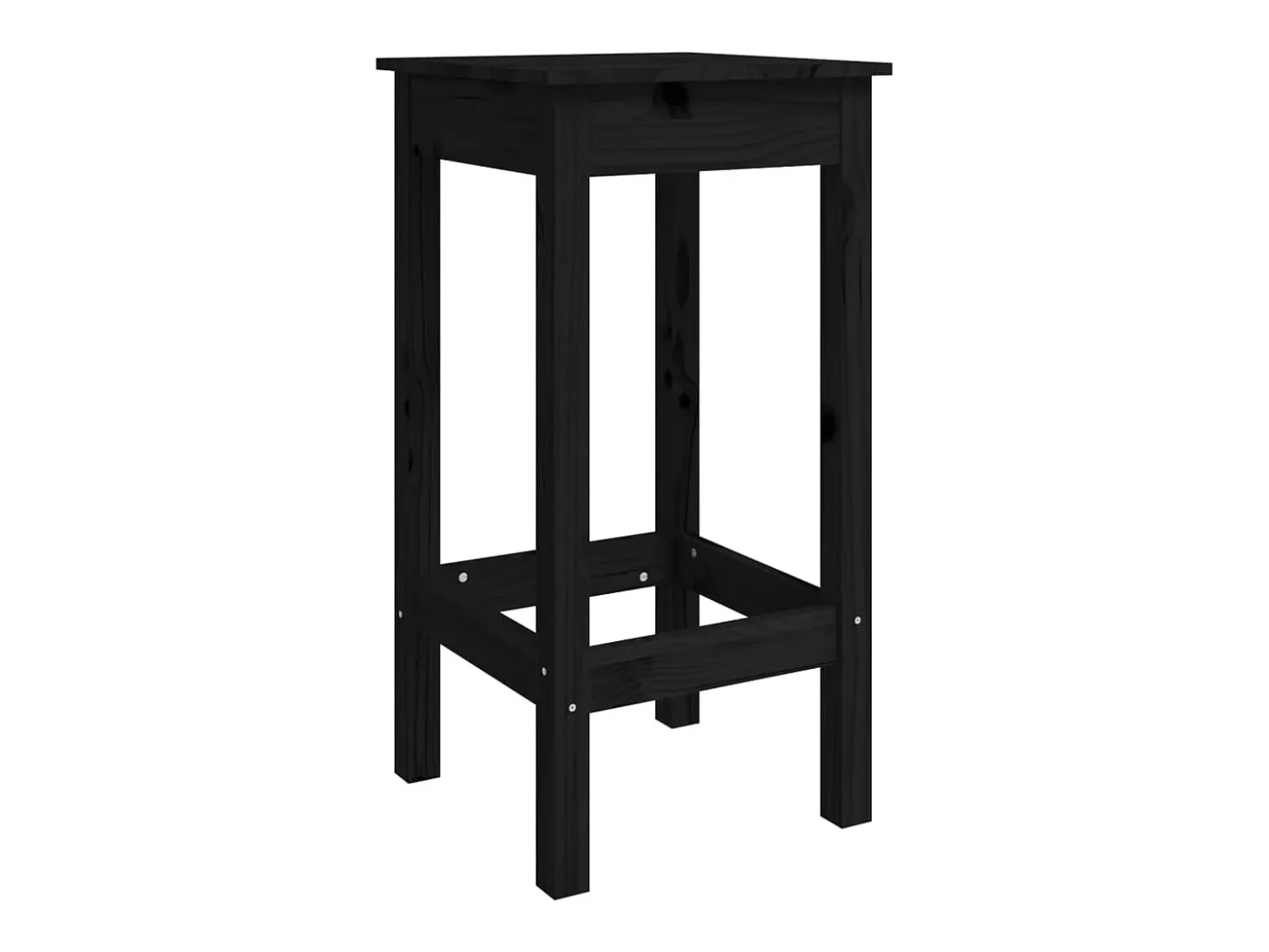 Taburetes altos 2 unidades madera maciza de pino negro 40x40x78 cm