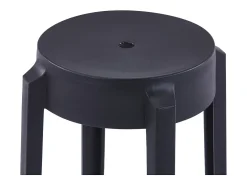 Taburetes apilables 4 unidades plástico negro