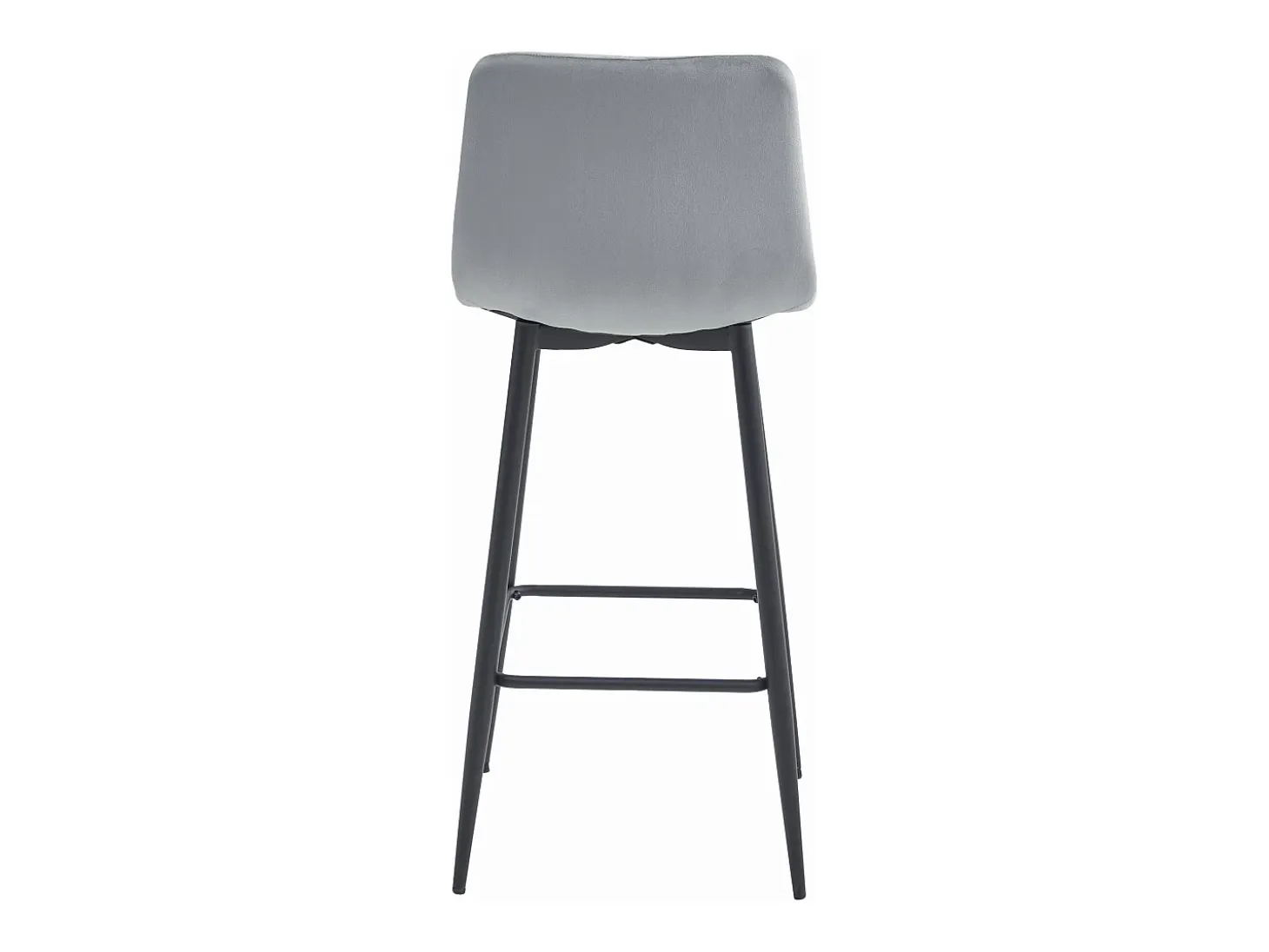 Taburetes bar Valora KODA terciopelo gris plata patas acero x4