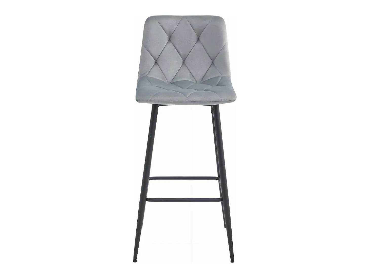 Taburetes bar Valora KODA terciopelo gris plata patas acero x4
