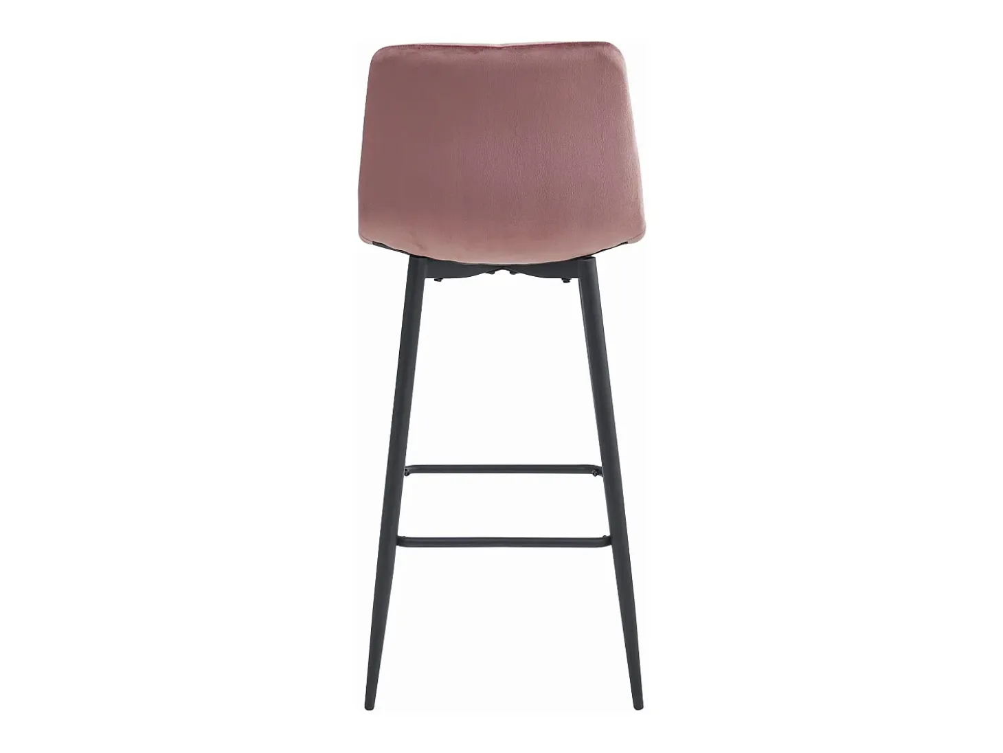 Taburetes bar Valora KODA terciopelo rosa oscuro patas acero x2