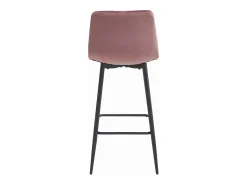 Taburetes bar Valora KODA terciopelo rosa oscuro patas acero x3