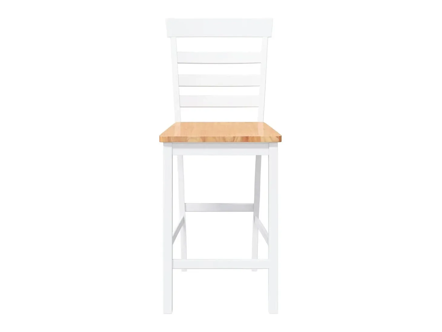 Taburetes de bar 2 piezas madera maciza de caucho blanco