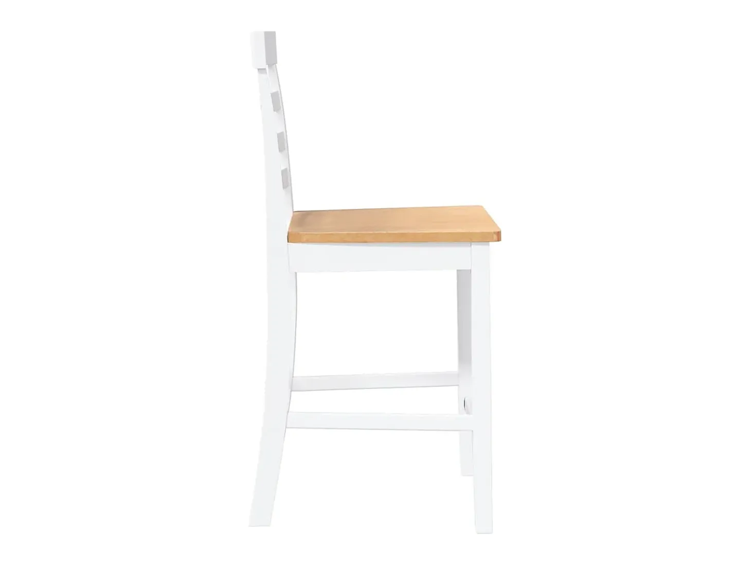 Taburetes de bar 2 piezas madera maciza de caucho blanco