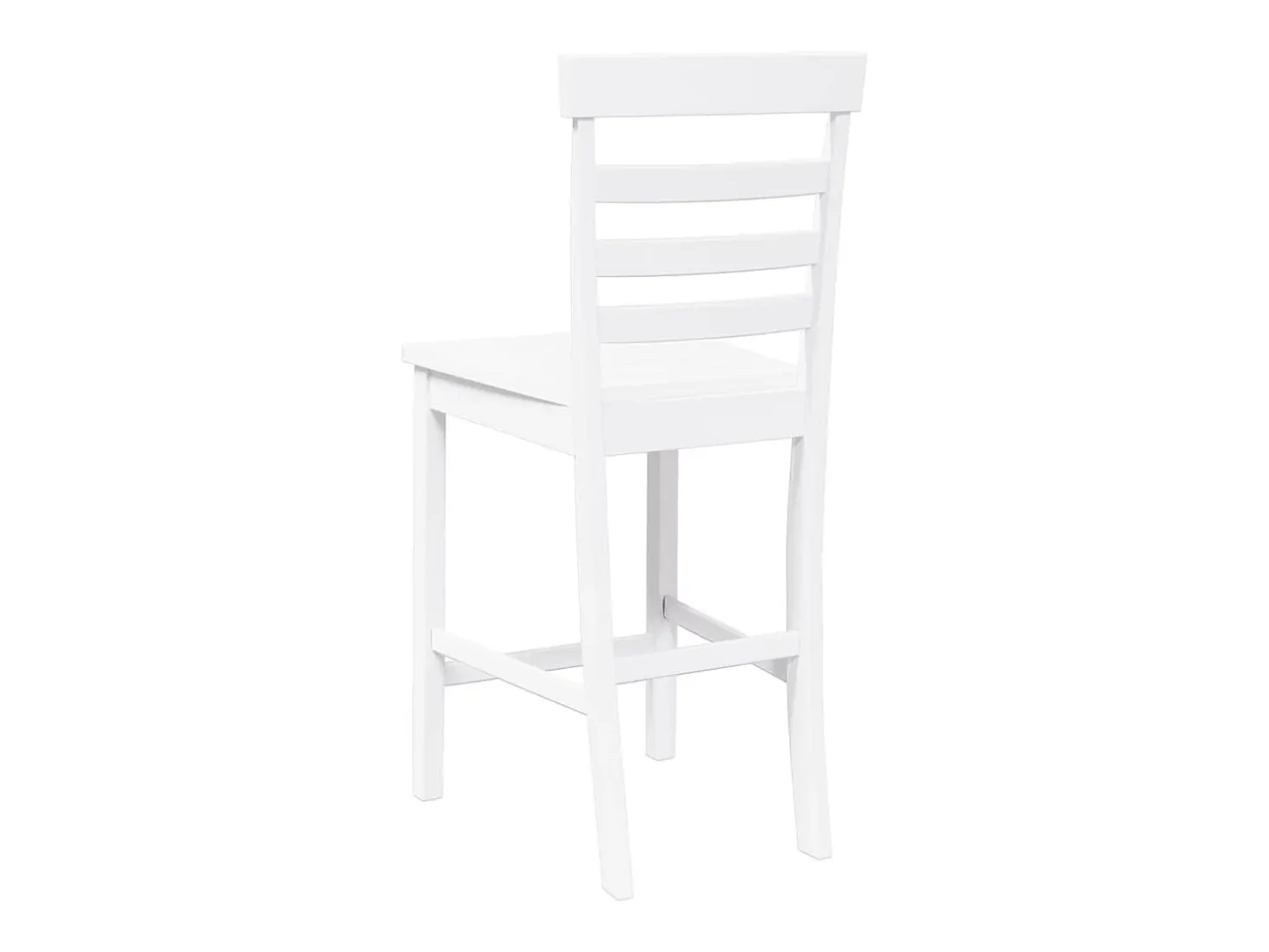 Taburetes de bar 2 uds madera maciza blanca caucho