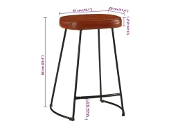Taburetes de bar 2 uds marrón oscuro 41x29x62 cm