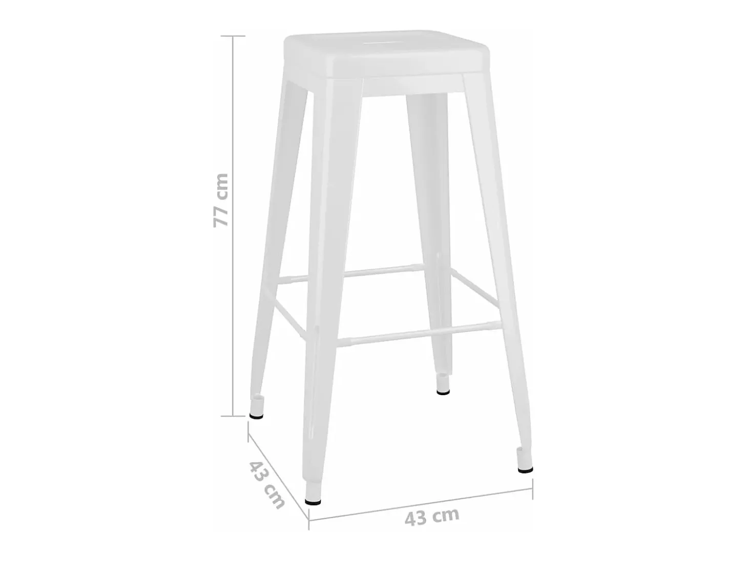 Taburetes de bar apilables 2 unidades de metal blanco