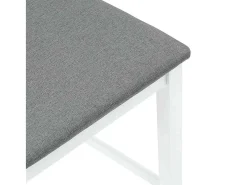 Taburetes de bar con cojines 2 piezas madera maciza de caucho blanco