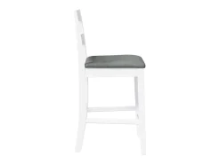 Taburetes de bar con cojines 2 uds madera maciza blanca caucho