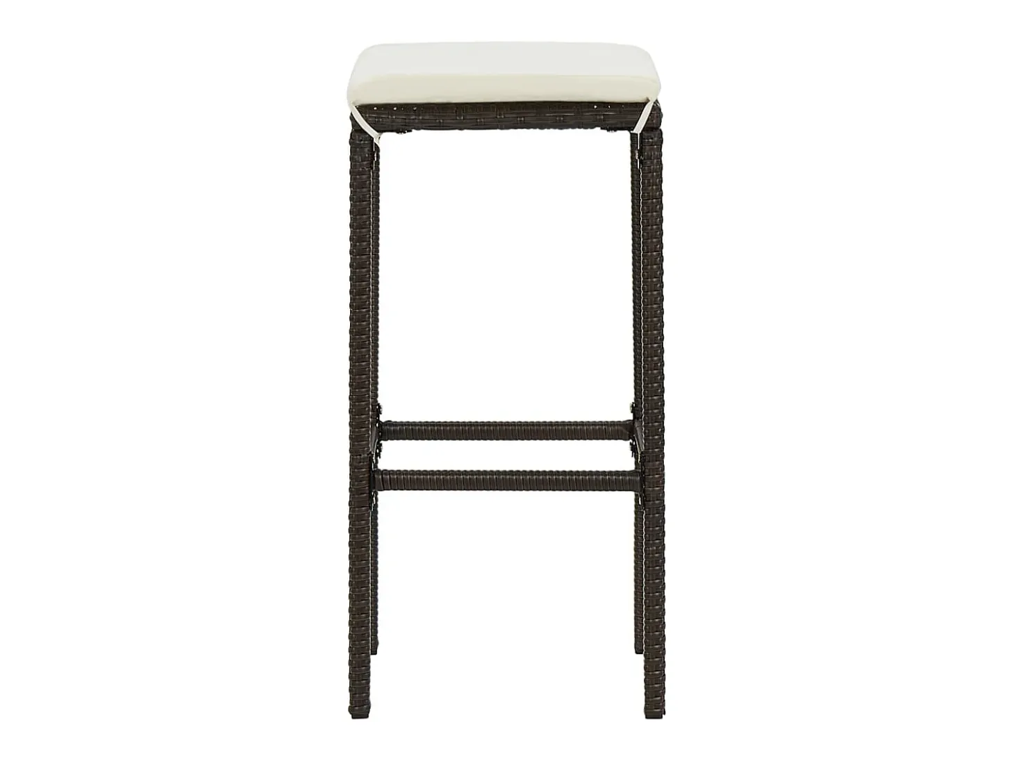 Taburetes de bar con cojines, juego de 6, marrón, resina tejida