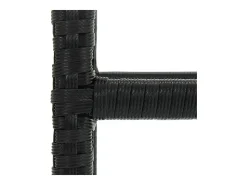 Taburetes de bar con cojines, juego de 2, color negro, resina trenzada