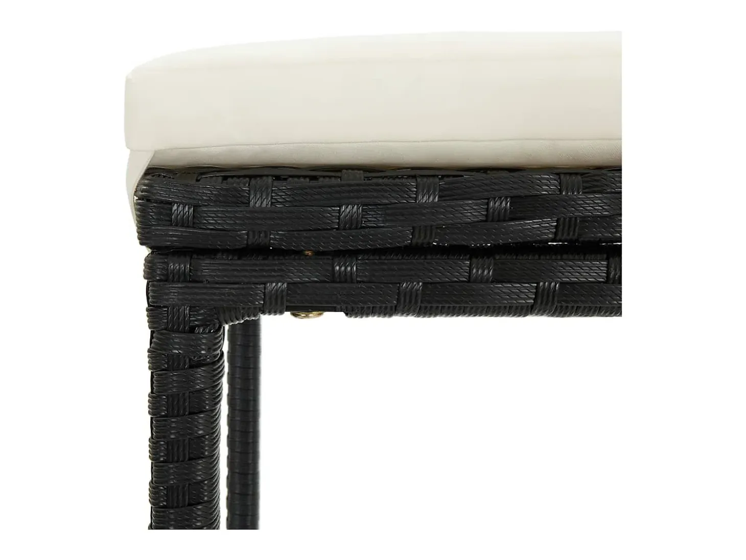 Taburetes de bar con cojines, juego de 2, color negro, resina trenzada