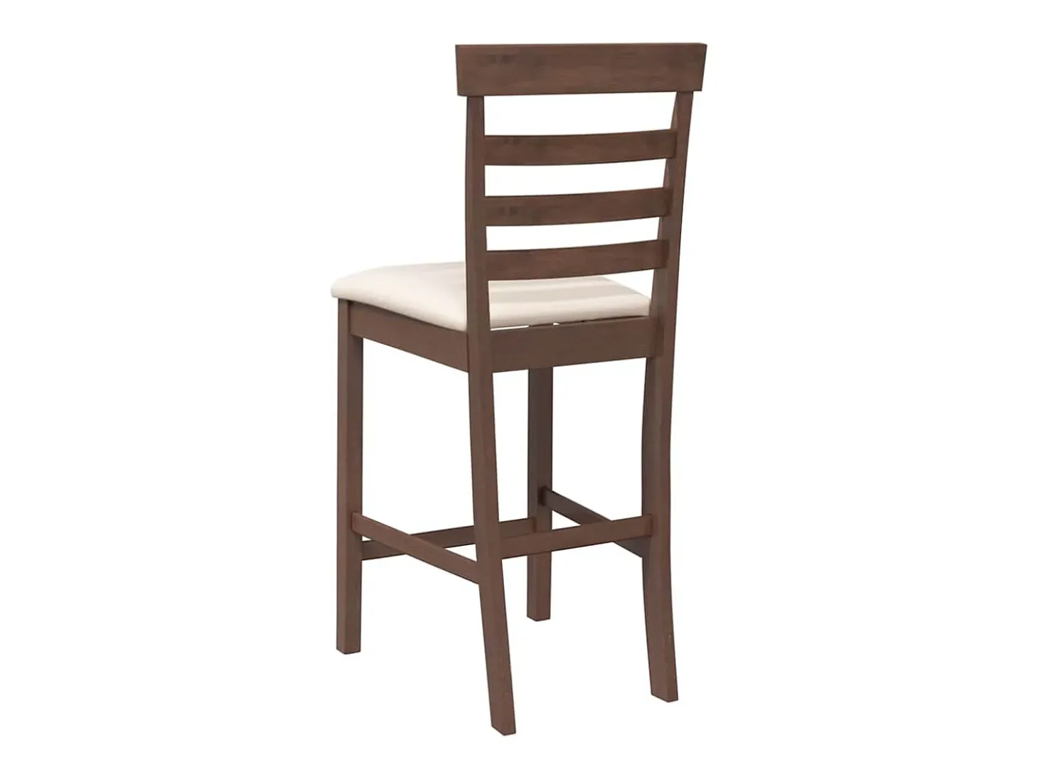Taburetes de bar con cojines 2 piezas madera maciza de caucho marrón