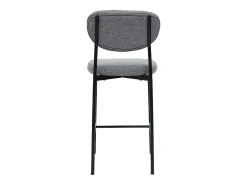 Taburetes de bar fijos de tela con efecto terciopelo texturizado de color gris claro H65 cm (juego de 2) BREKA