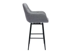 Taburetes de bar giratorios 360° en tela efecto terciopelo texturizado gris y metal H65.5 cm (paquete de 2) ALESS