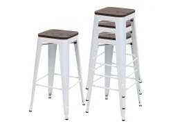 Taburetes de bar MCW-A73 (juego de 4), blanco