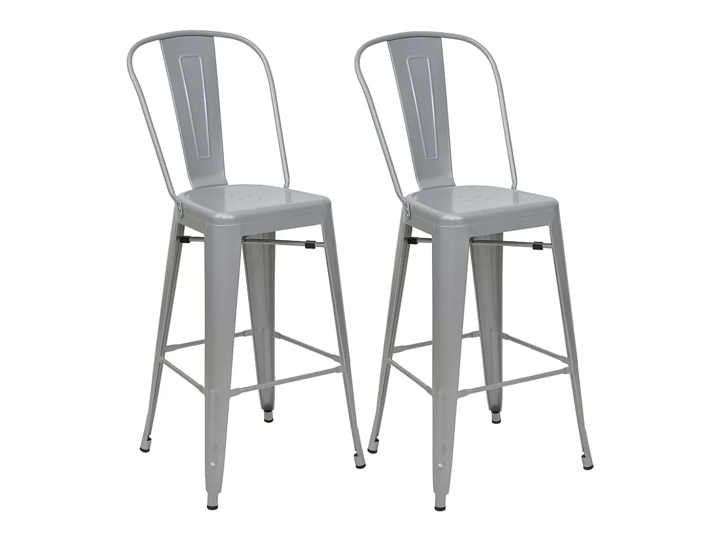 Taburetes de bar MCW-A73 metal (juego de 2), gris