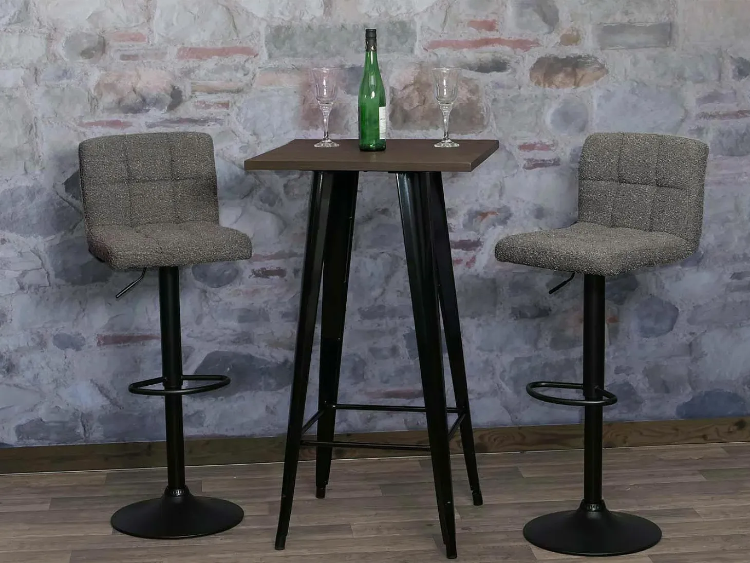 Taburetes de bar MCW-G87 (juego de 2), gris oscuro