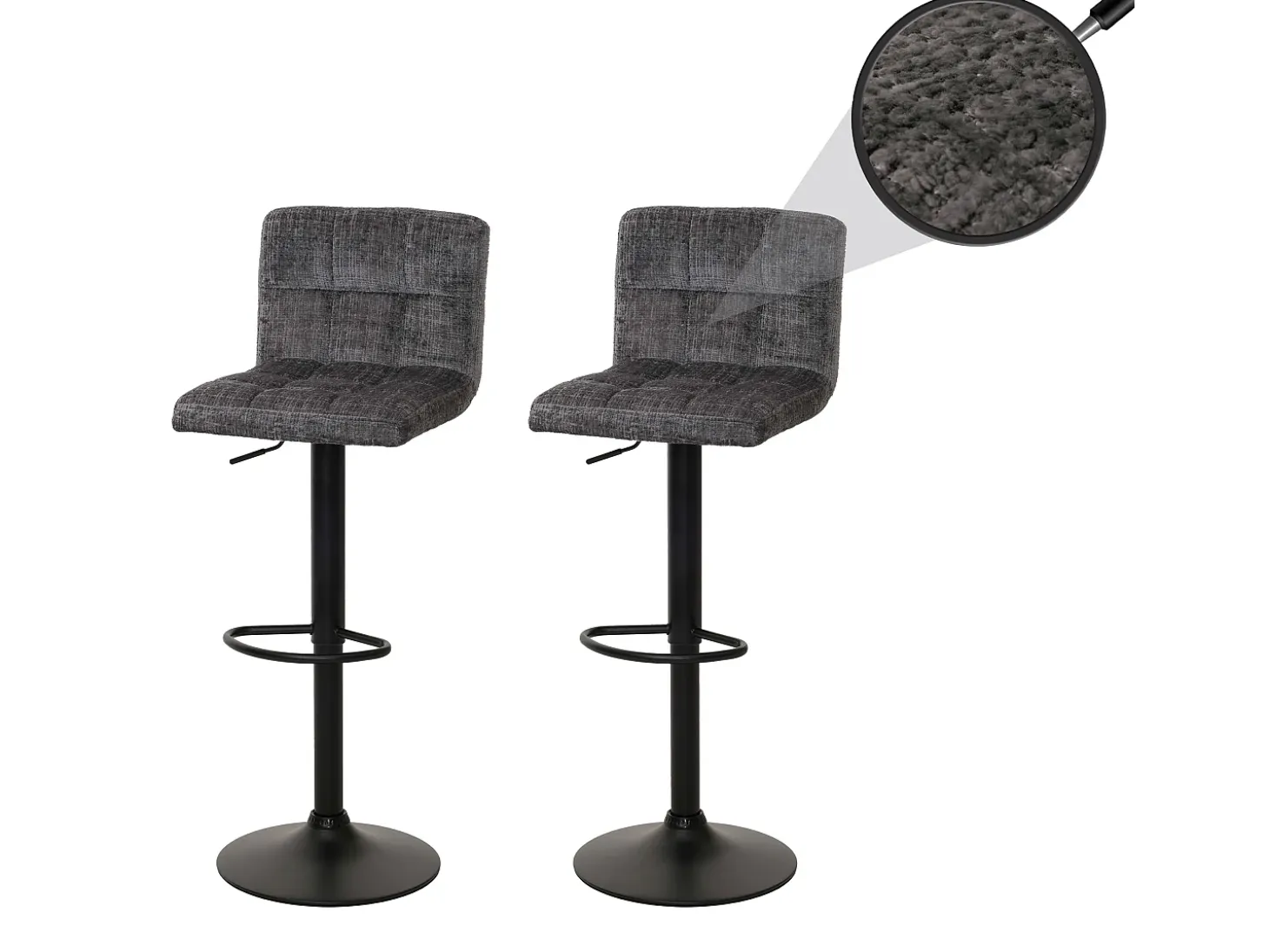 Taburetes de bar MCW-G87 (juego de 2), gris oscuro