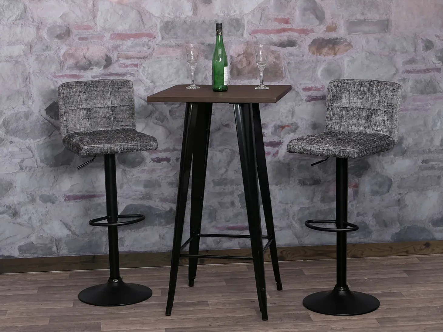 Taburetes de bar MCW-G87 (juego de 2), gris oscuro