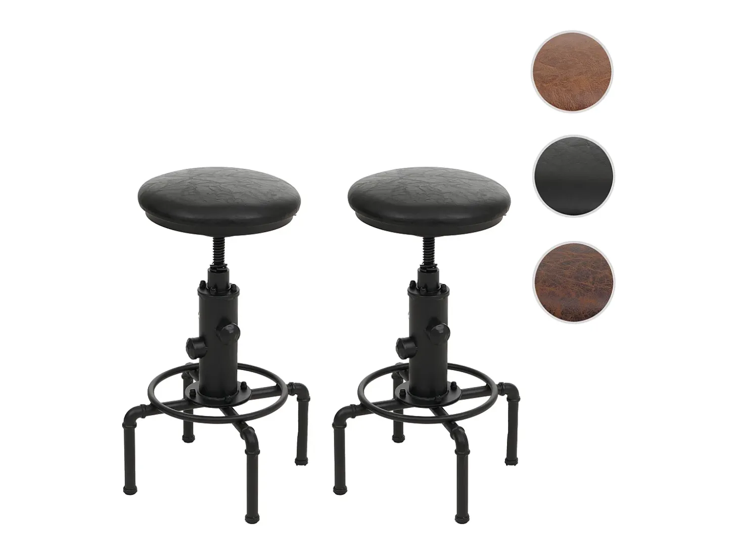 Taburetes de bar MCW-N23 (juego de 2), negro