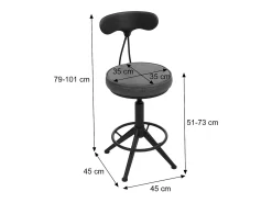 Taburetes de bar MCW-O84 (juego de 2), negro