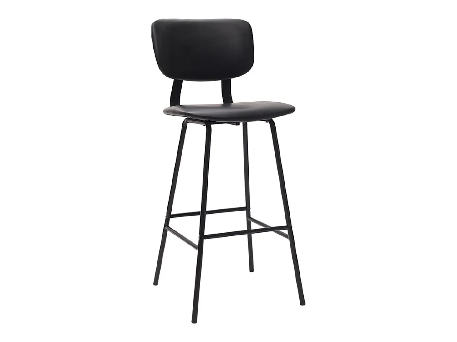 Taburetes de bar moderno negro con patas metal 75 cm (lote de 2) LAB