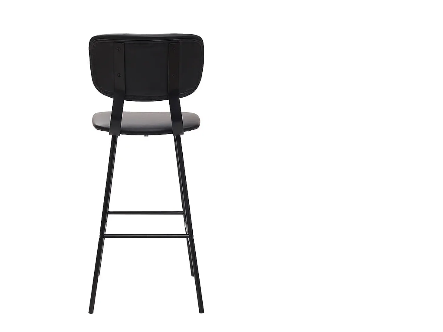 Taburetes de bar moderno negro con patas metal 75 cm (lote de 2) LAB
