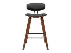 Taburetes de bar moderno negro y madera oscura A69 cm (lote de 2) VASCO