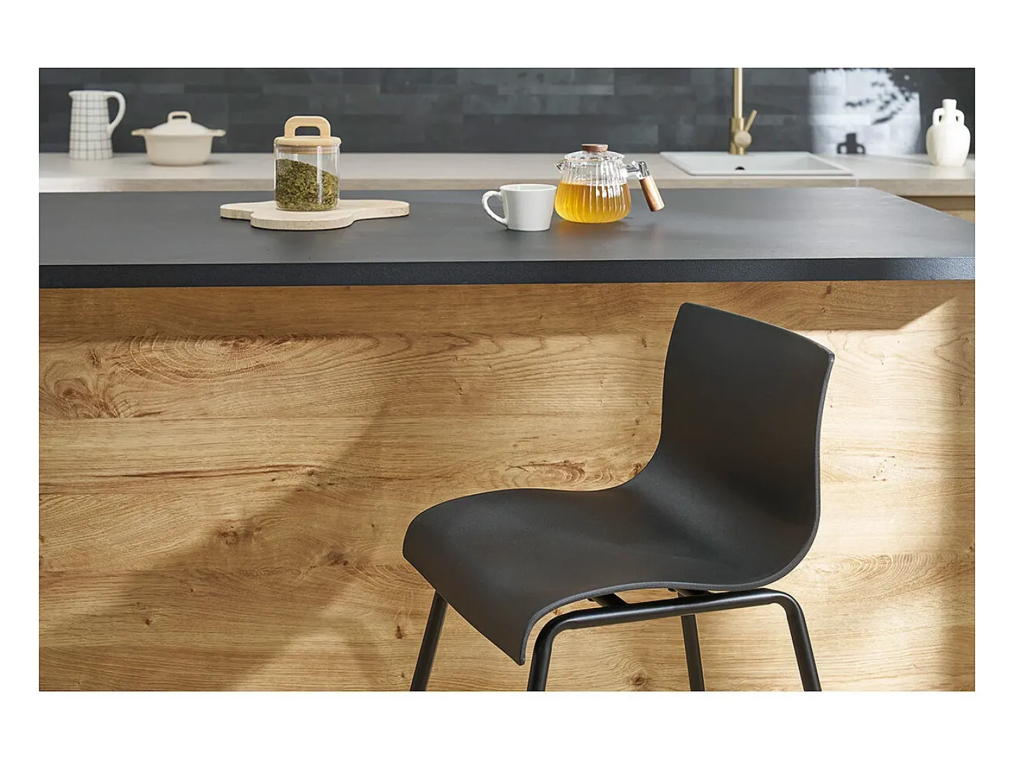 Taburetes de bar modernos negros 65 cm (lote de 2) ONA