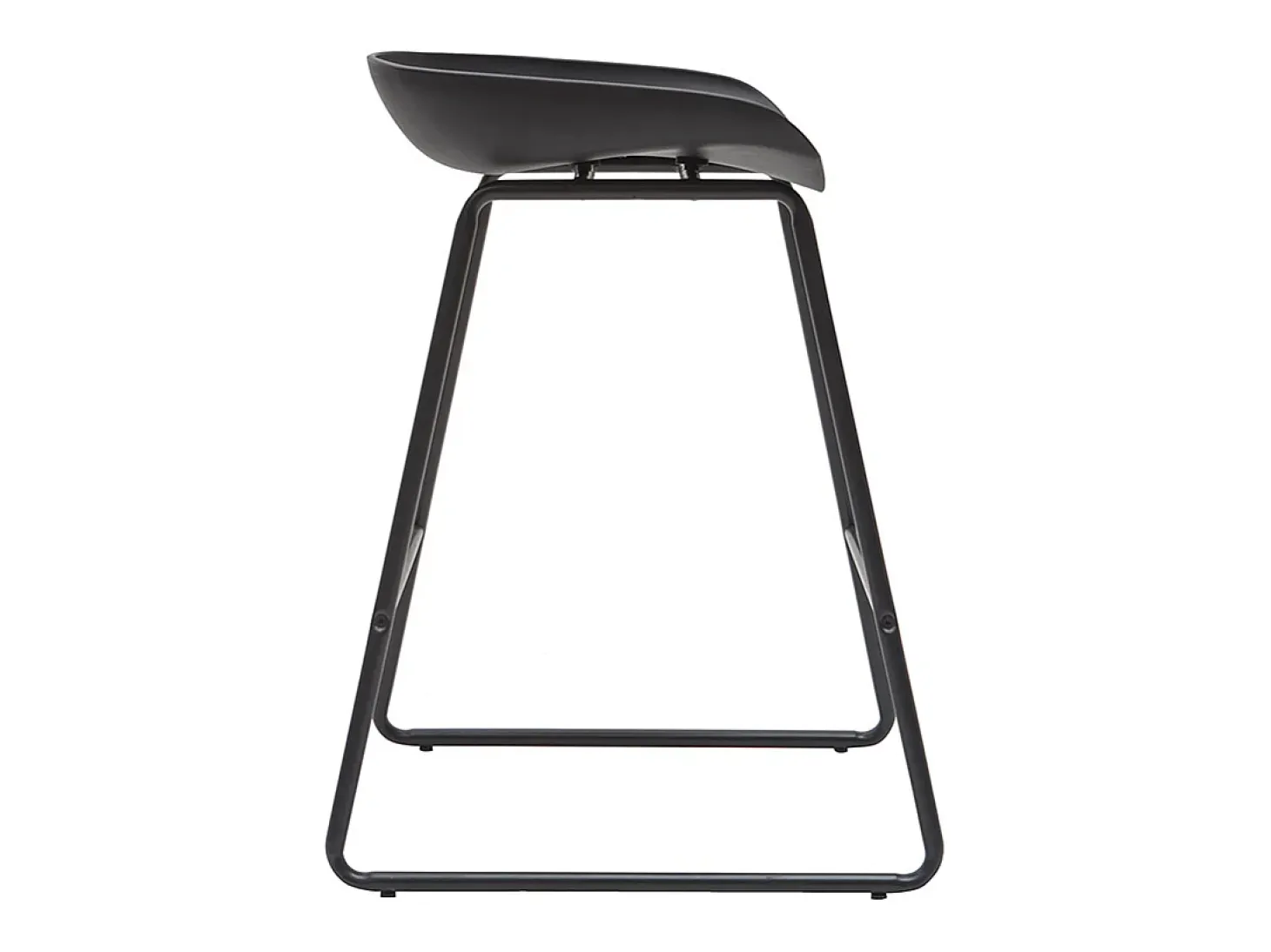 Taburetes de bar modernos negros con patas en metal 65 cm (lote de 2) PEBBLE