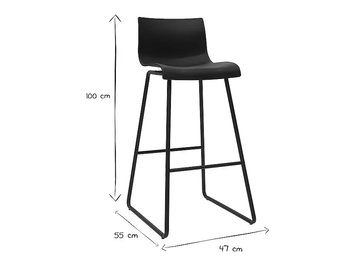 Taburetes de bar modernos negros 76 cm (lote de 2) ONA