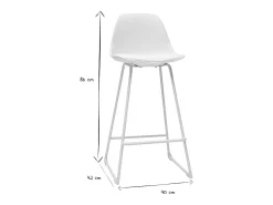 Taburetes de bar modernos blancos patas metal 66 cm (lote de 2) FRANZ