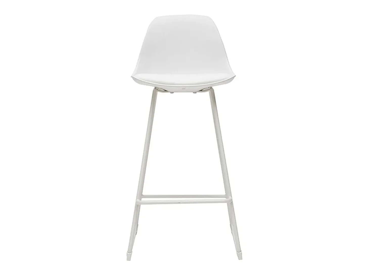 Taburetes de bar modernos blancos patas metal 66 cm (lote de 2) FRANZ