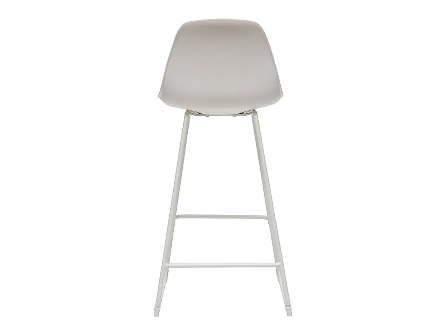 Taburetes de bar modernos blancos patas metal 66 cm (lote de 2) FRANZ