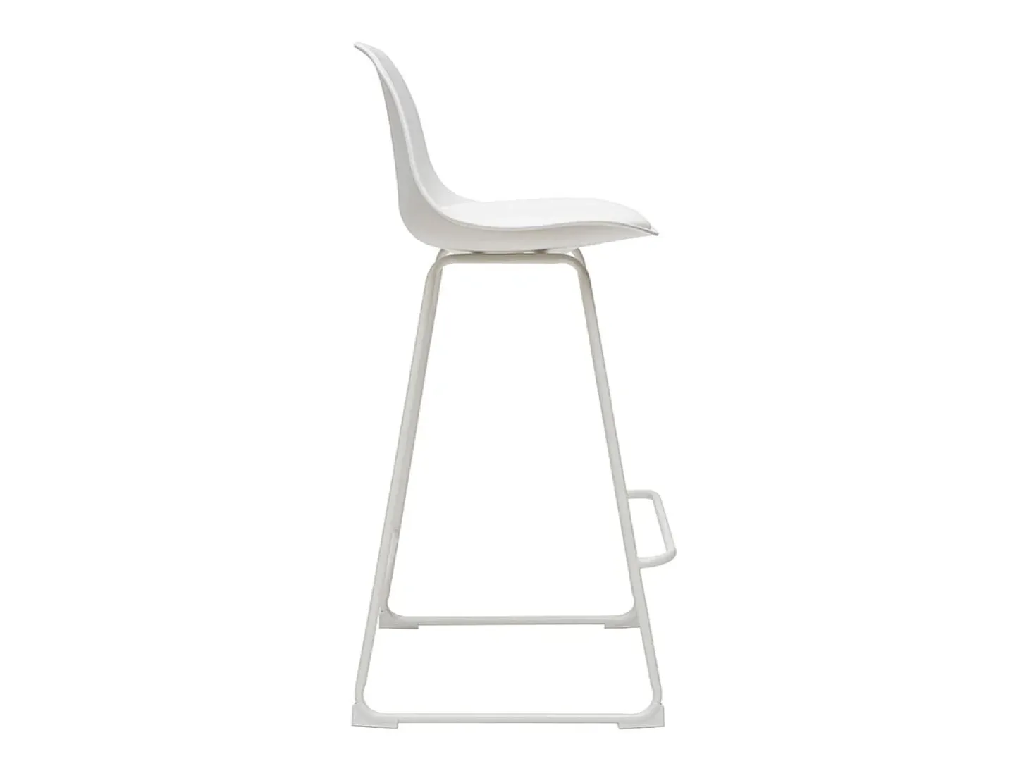 Taburetes de bar modernos blancos patas metal 66 cm (lote de 2) FRANZ