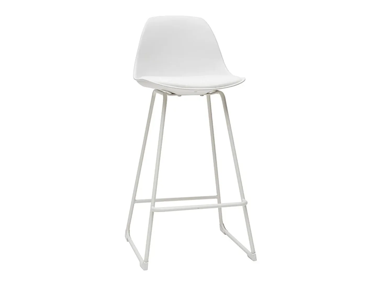 Taburetes de bar modernos blancos patas metal 66 cm (lote de 2) FRANZ