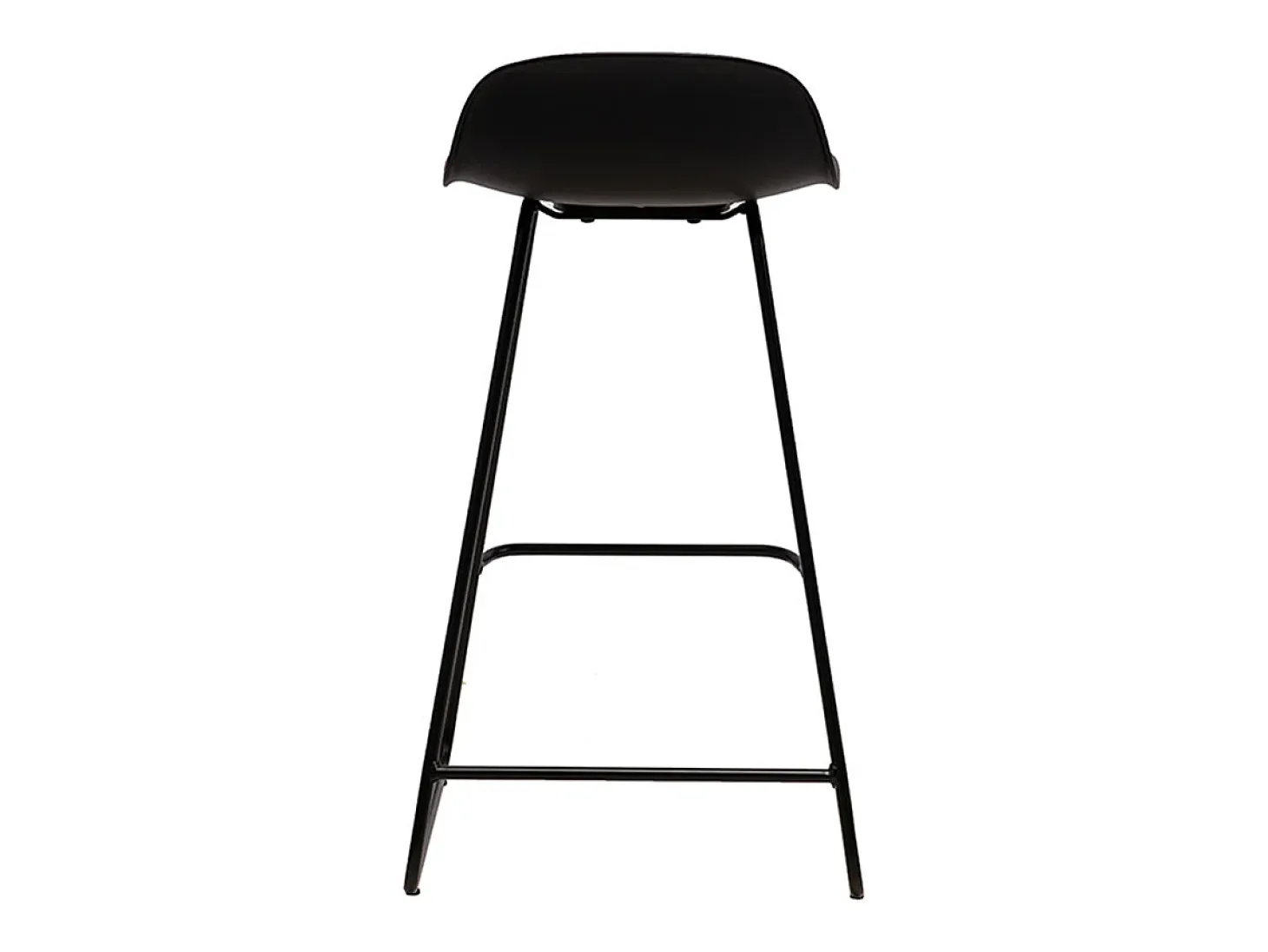 Taburetes de bar negro y pie negro A65 cm (lote de 2) ELLA