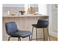 Taburetes de bar negros y metal H65 cm (lote de 2) BOOST