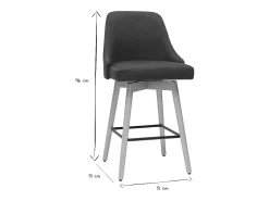 Taburetes de bar nórdicos giratorios gris oscuro A65 cm (lote de 2) HASTA