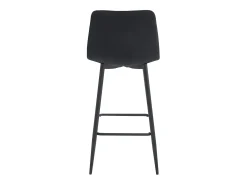 Taburetes de bar Valora TEOTO de terciopelo negro con patas de acero negro x3