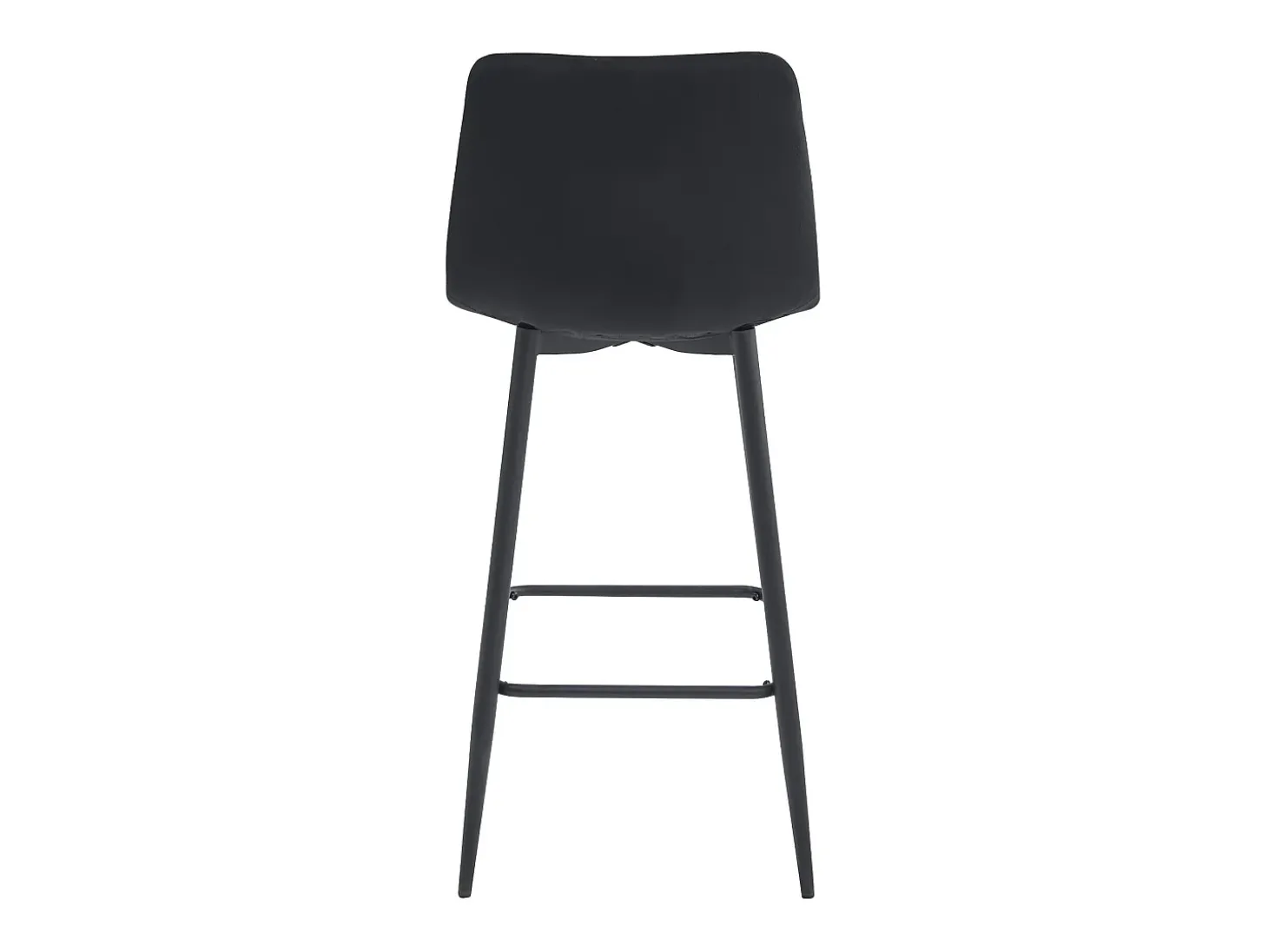 Taburetes de bar Valora TEOTO de terciopelo negro con patas de acero negro x3