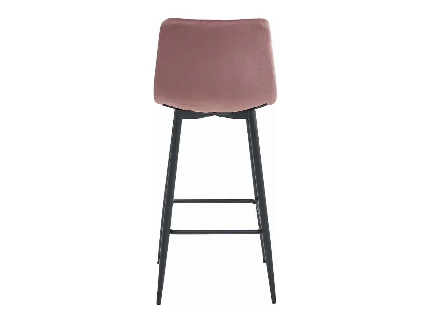 Taburetes de bar Valora TEOTO de terciopelo rosa oscuro con patas de acero negro x3